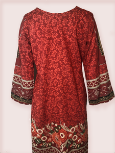 Red 3-Piece with Pearl Embellishements W/ Chiffon Dupatta