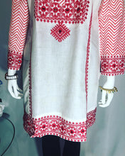 Load image into Gallery viewer, White Embroidered Lawn Kurti