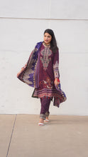 Load image into Gallery viewer, Purple 3-Piece with Wool Shawl