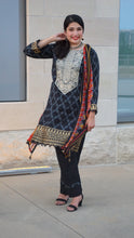 Load image into Gallery viewer, Black Lawn 3-Piece Suit with Chiffon Dupatta